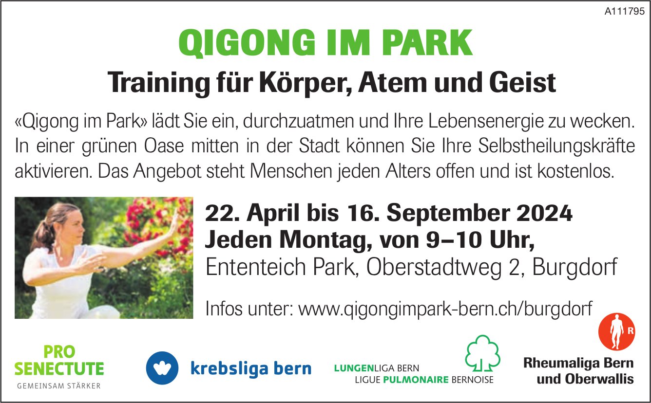 Qigong im Park, Burgdorf - Training für Körper, Atem und Geist