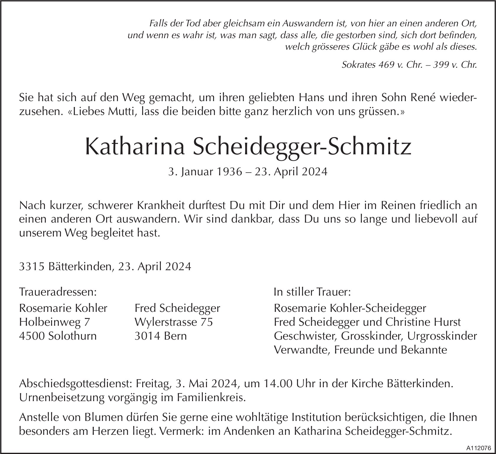 Katharina Scheidegger-Schmitz, April 2024 / TA