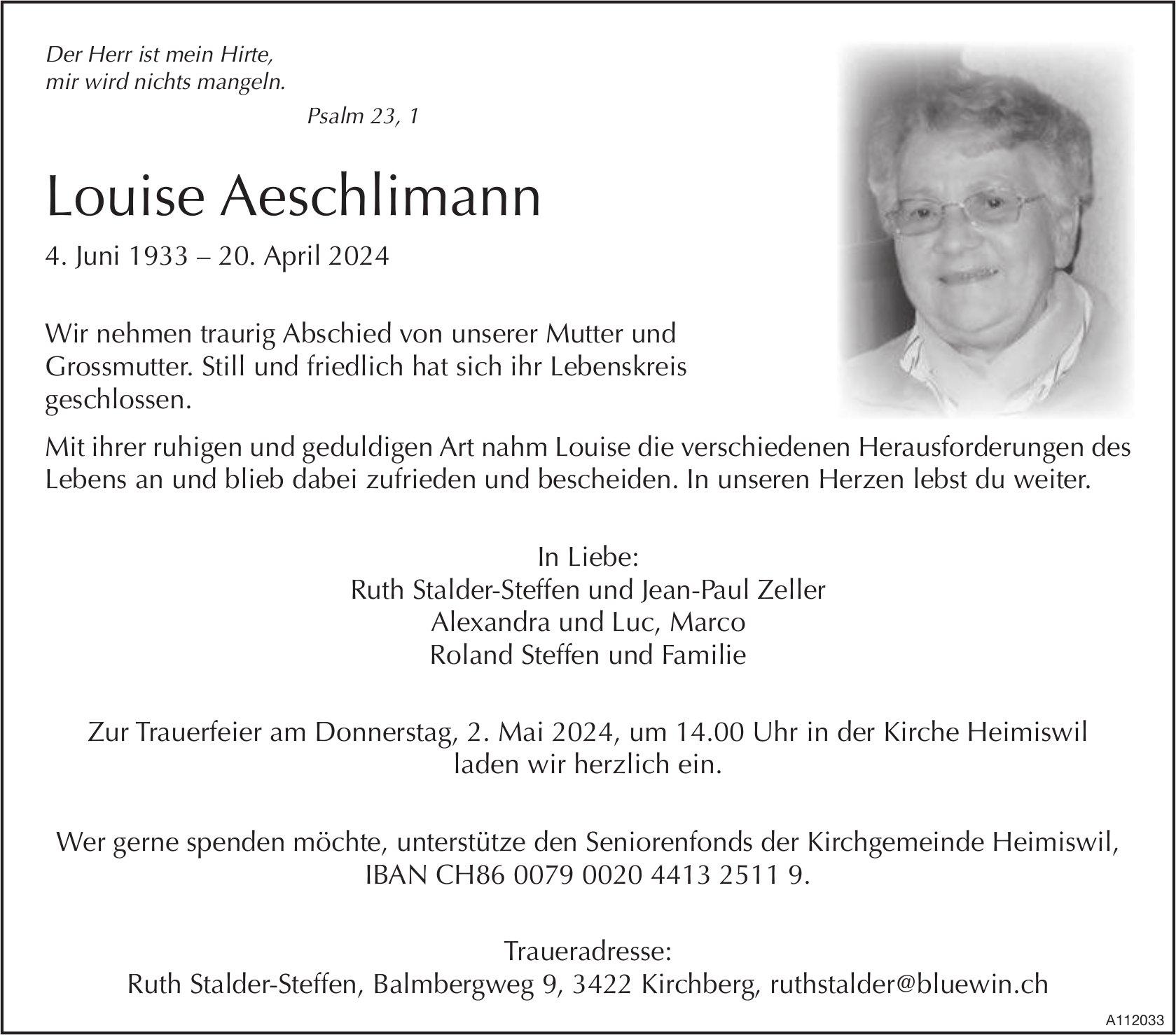 Louise Aeschlimann, April 2024 / TA