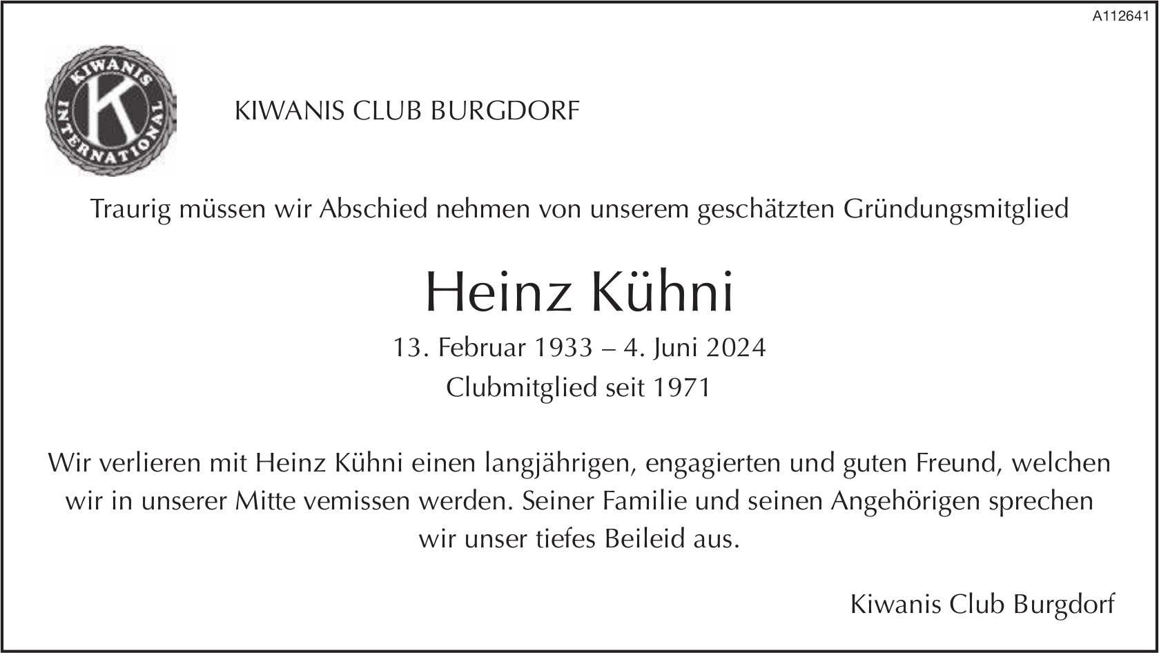 Heinz Kühni, Juni 2024 / TA