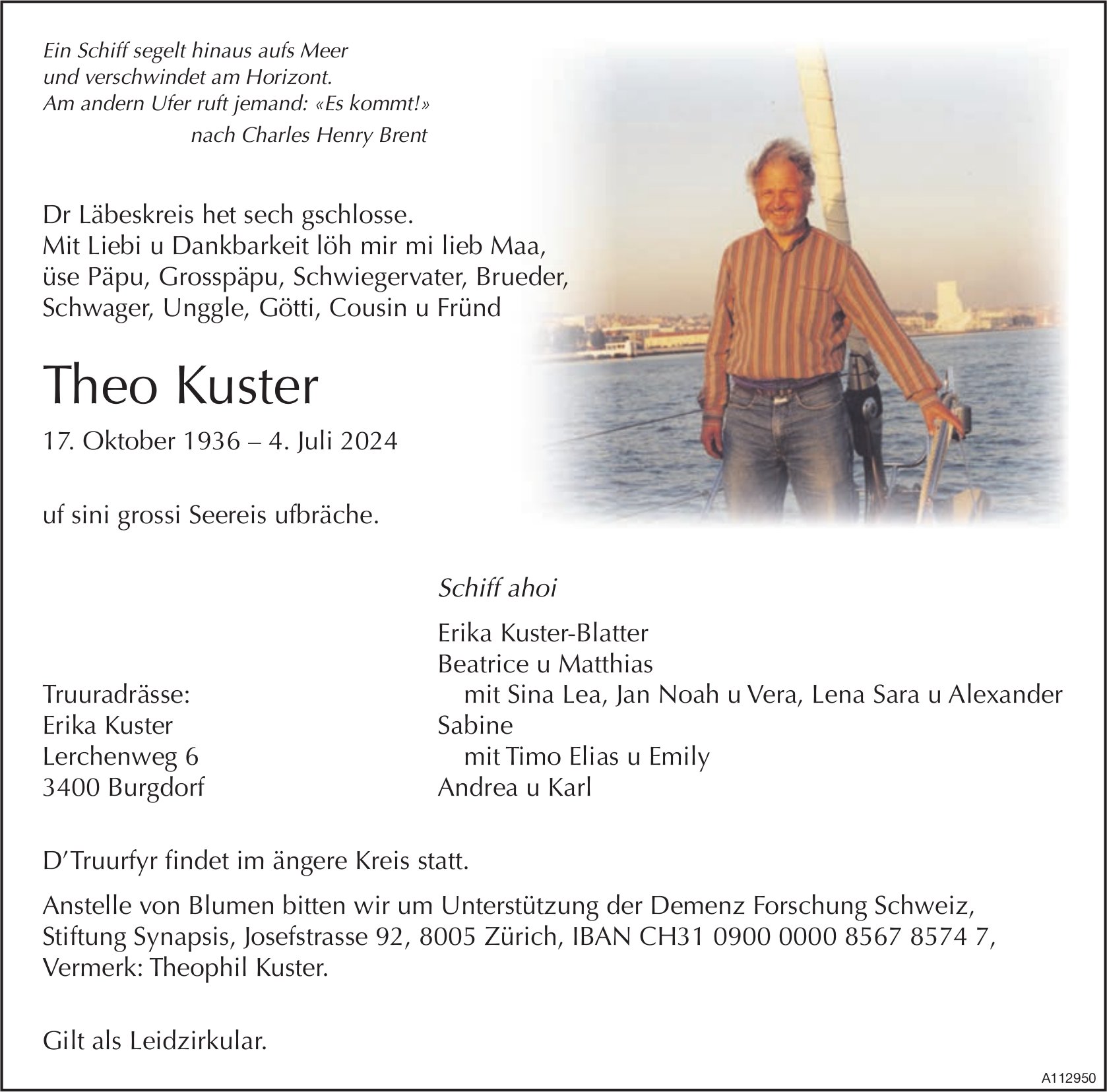 Theo Kuster, Juli 2024 / TA