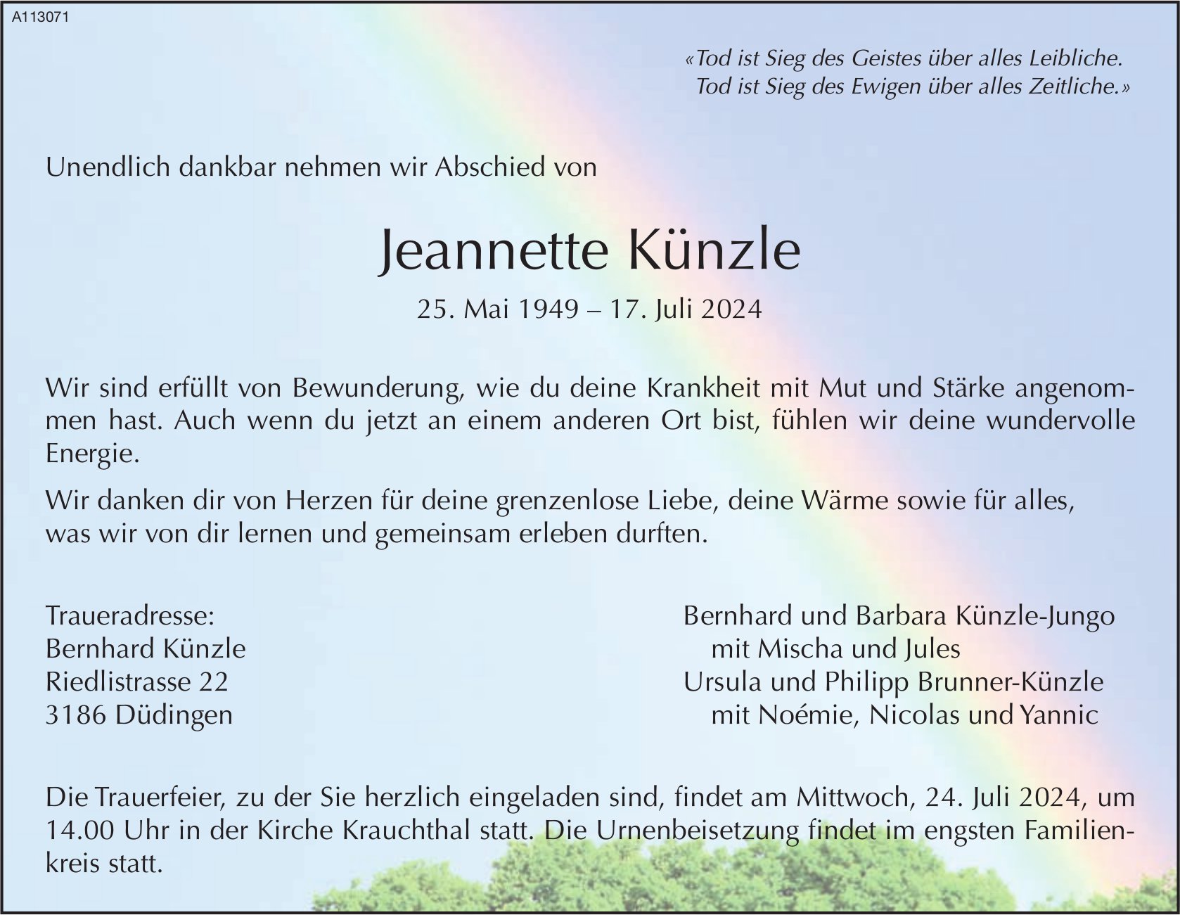 Jeannette Künzle, Juli 2024 / TA