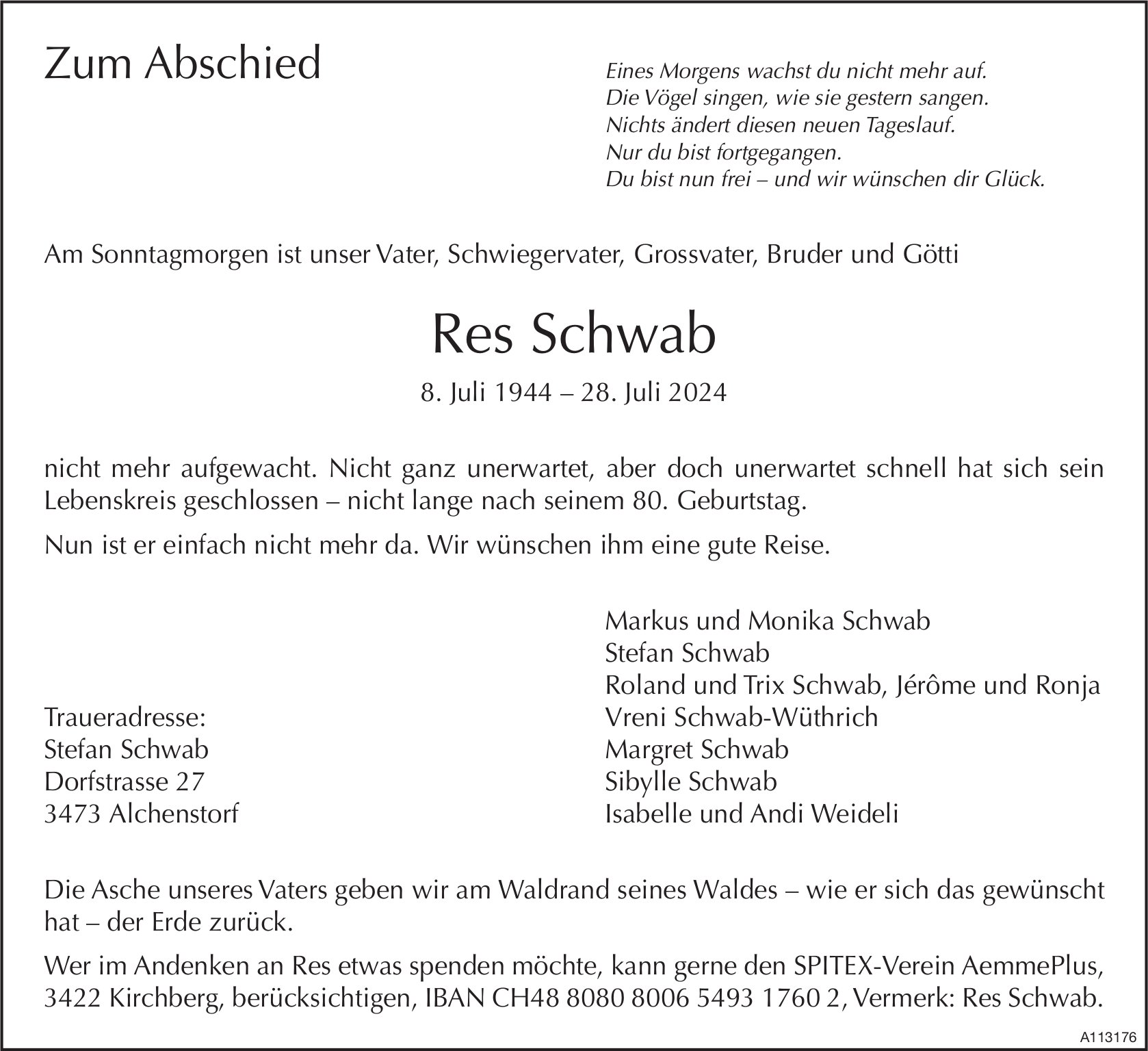 Res Schwab, Juli 2024 / TA