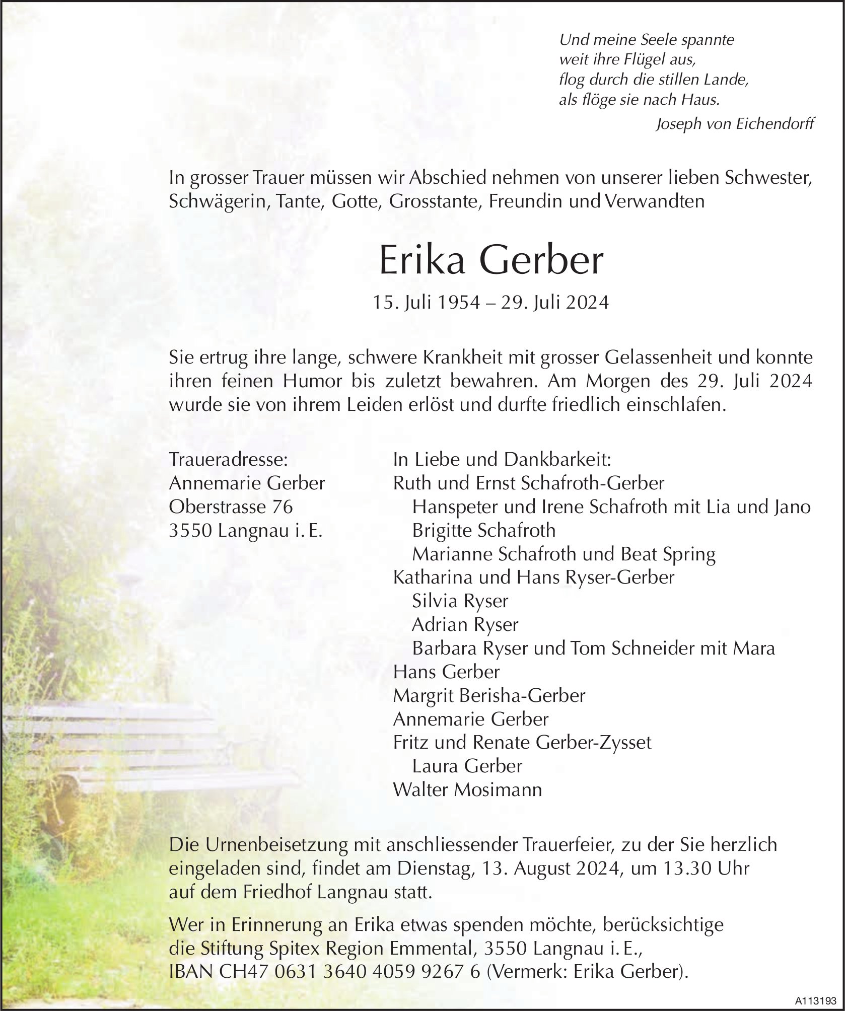 Erika Gerber, Juli 2024 / TA