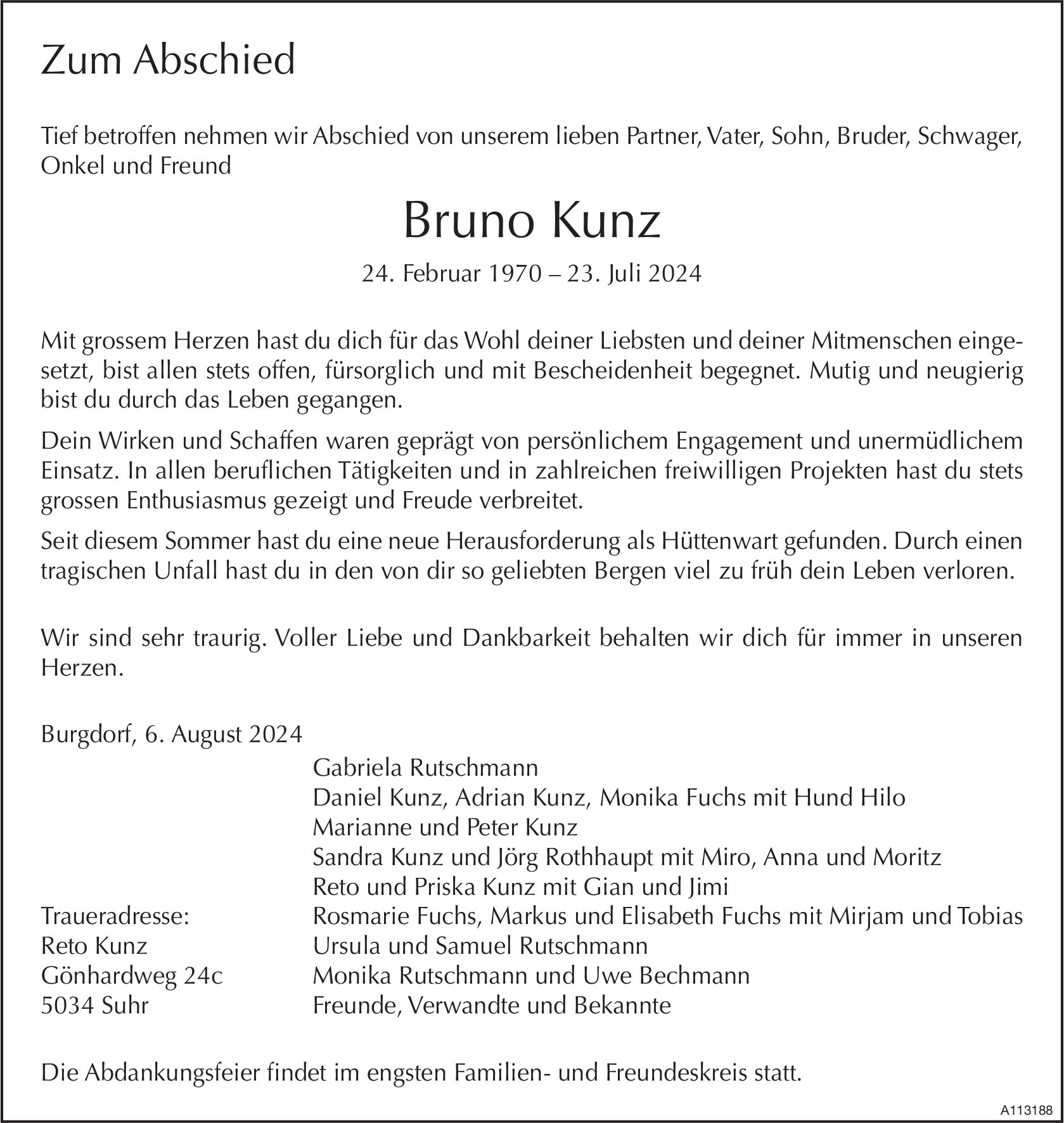 Bruno Kunz, Juli 2024 / TA