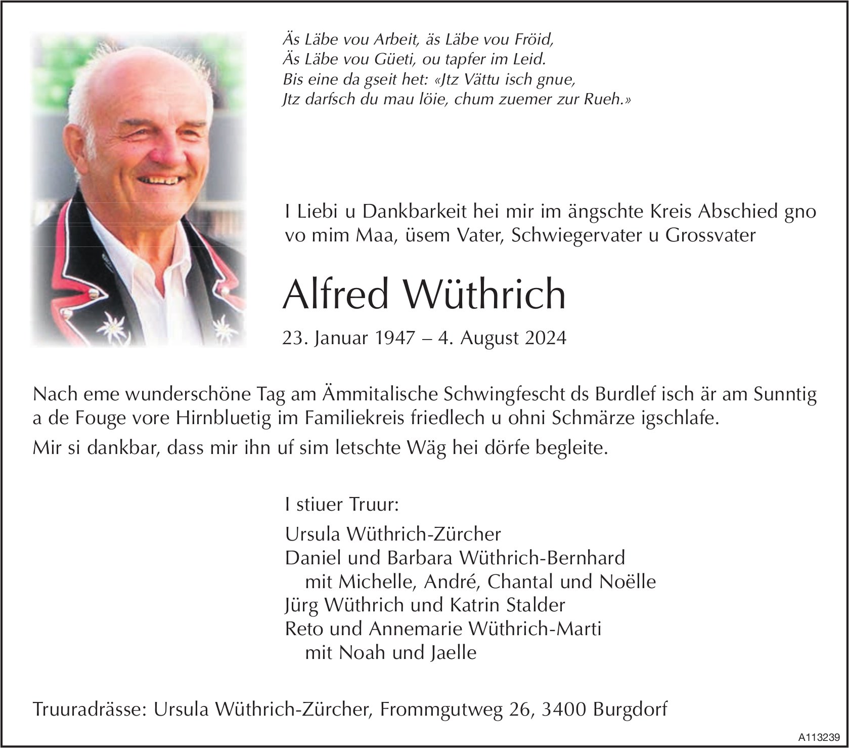 Alfred Wüthrich, August 2024 / TA