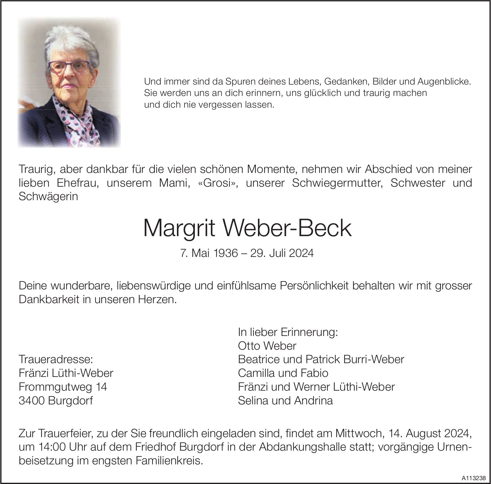 Margrit Weber-Beck, Juli 2024 / TA