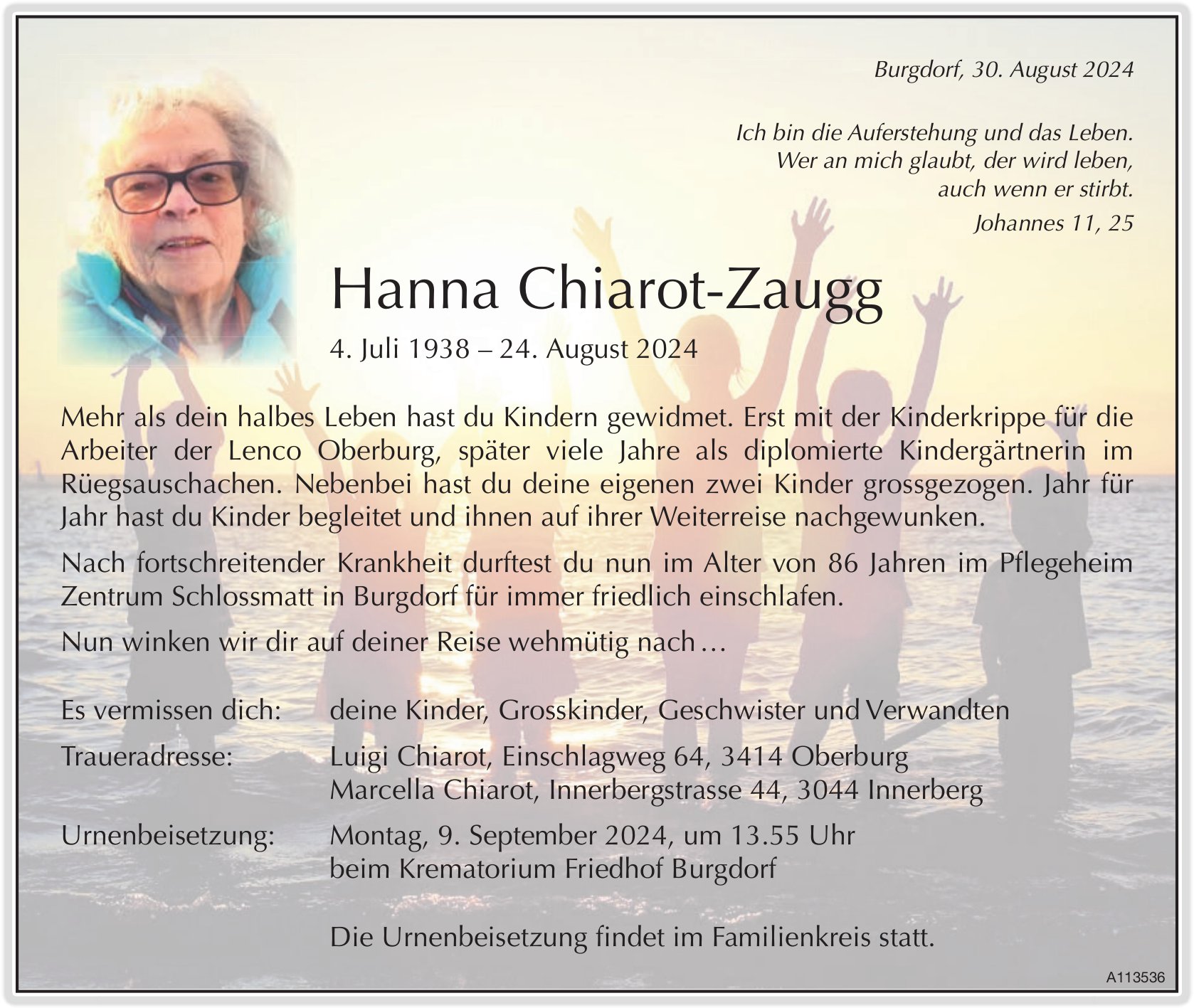 Hanna Chiarot-Zaugg, August 2024 / TA