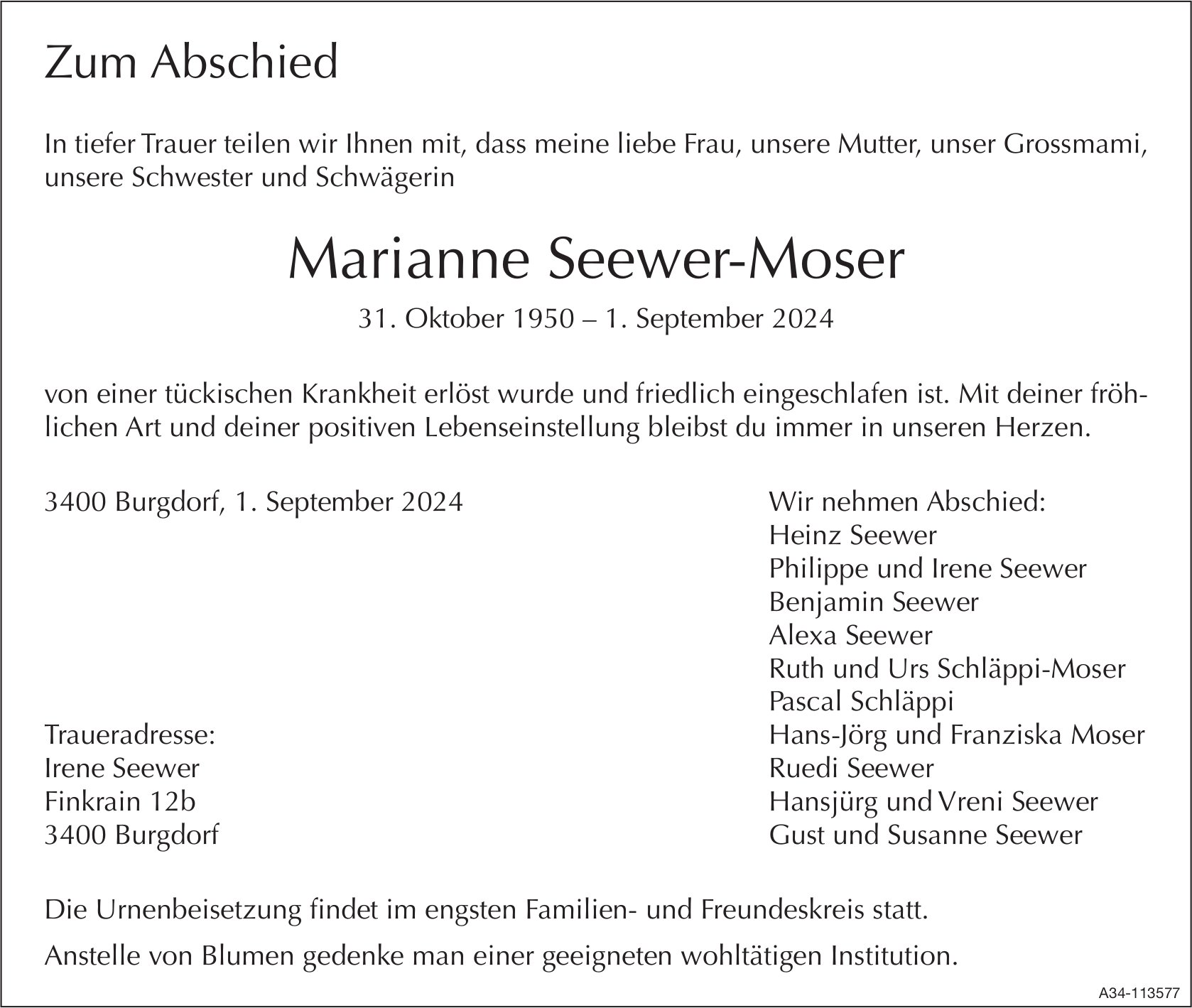 Marianne Seewer-Moser, September 2024 / TA