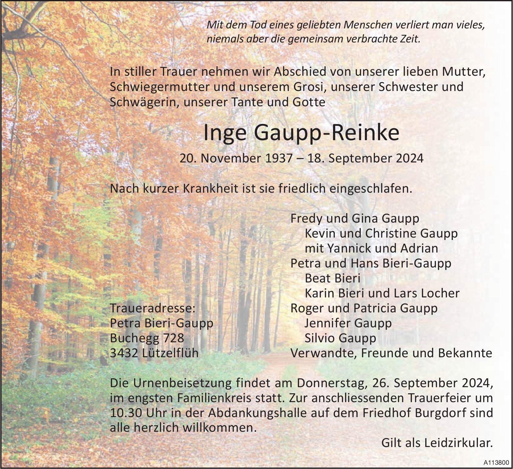 Inge Gaupp‐Reinke, September 2024 / TA