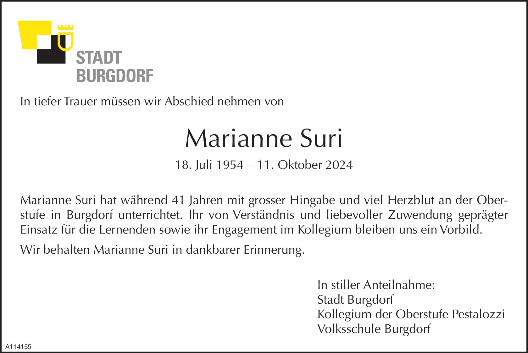 Marianne Suri, Oktober 2024 / TA