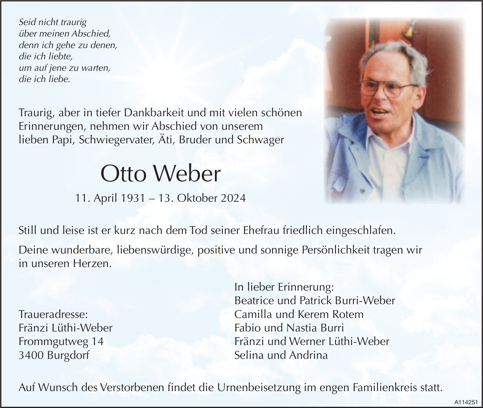 Otto Weber, Oktober 2024 / TA