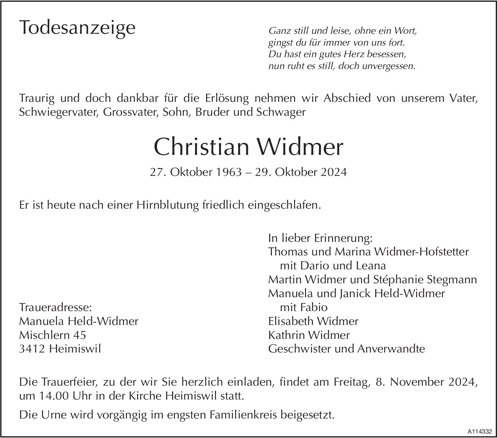 Christian Widmer, Oktober 2024 / TA