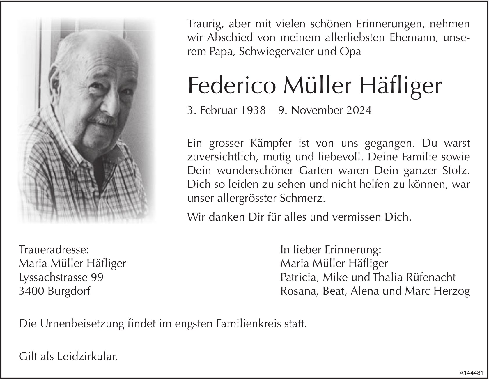 Federico Müller Häfliger, November 2024 / TA