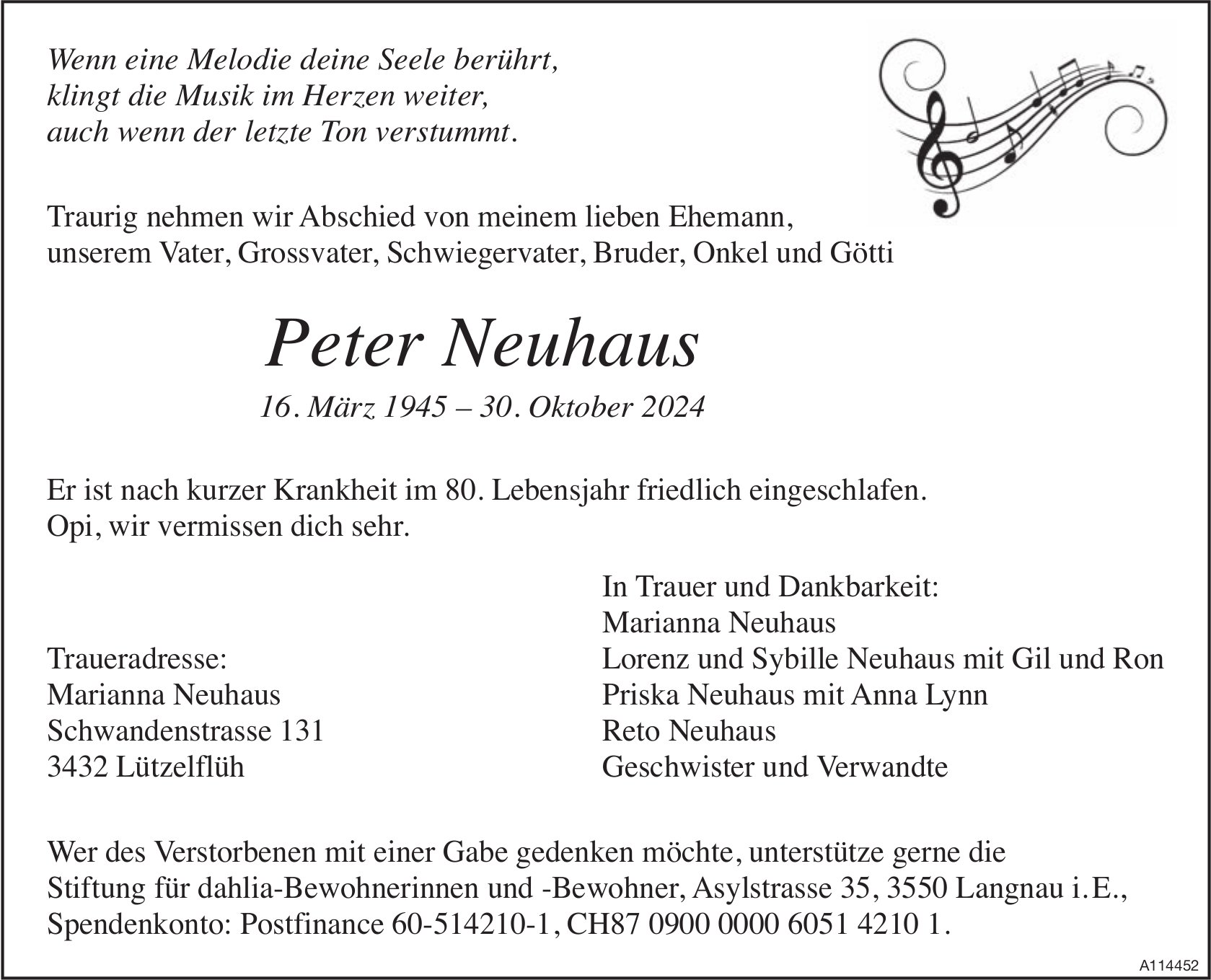 Peter Neuhaus, Oktober 2024 / TA