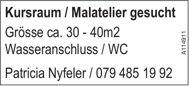 Kursraum / Malatelier, zu mieten gesucht