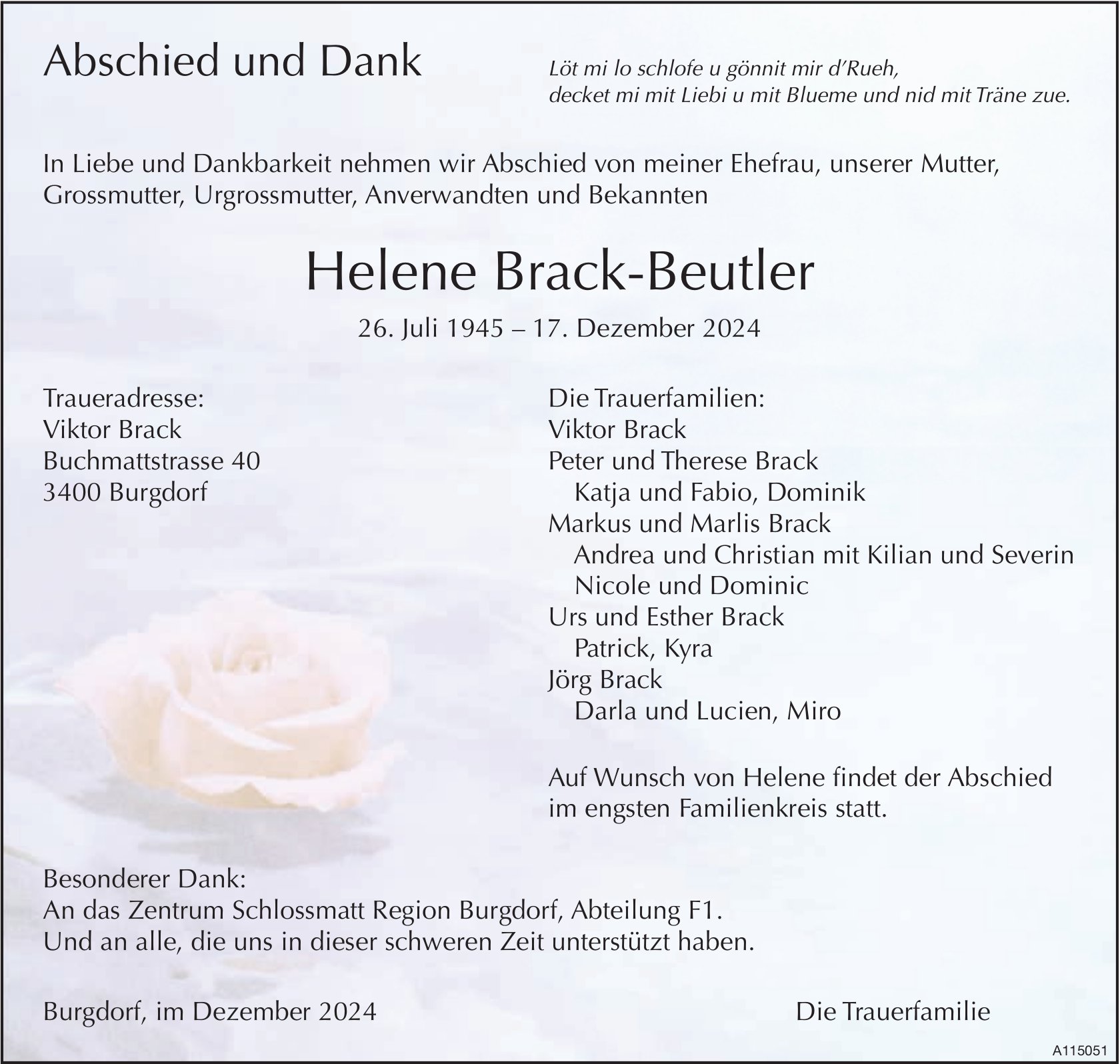 Helene Brack-Beutler, im Dezember 2024 / TA + DS