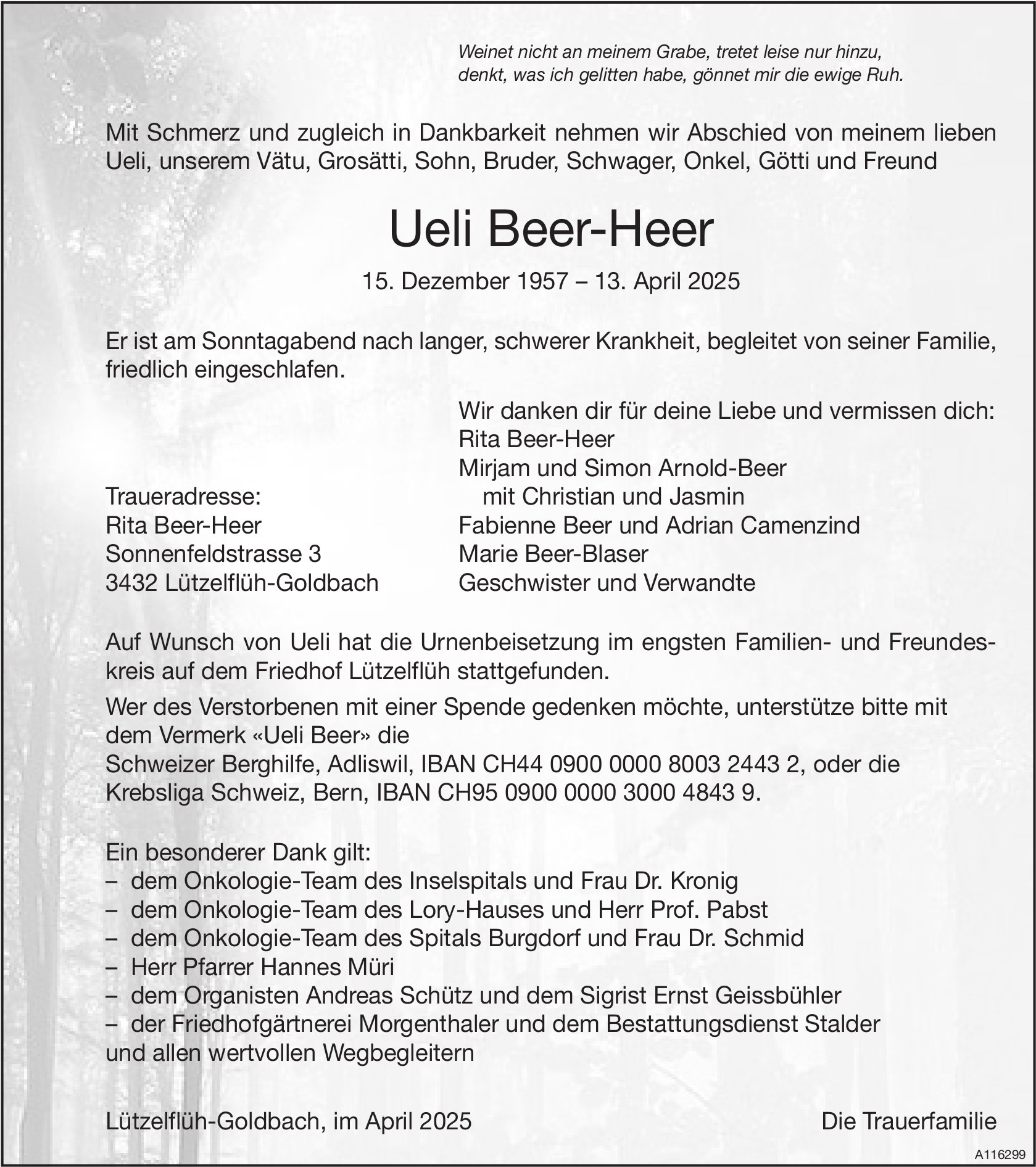 Ueli Beer-Heer, April 2025 / TA