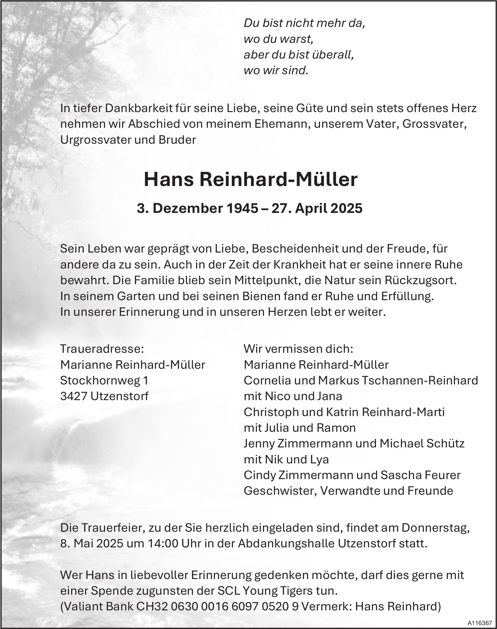 Hans Reinhard-Müller, April 2025 / TA
