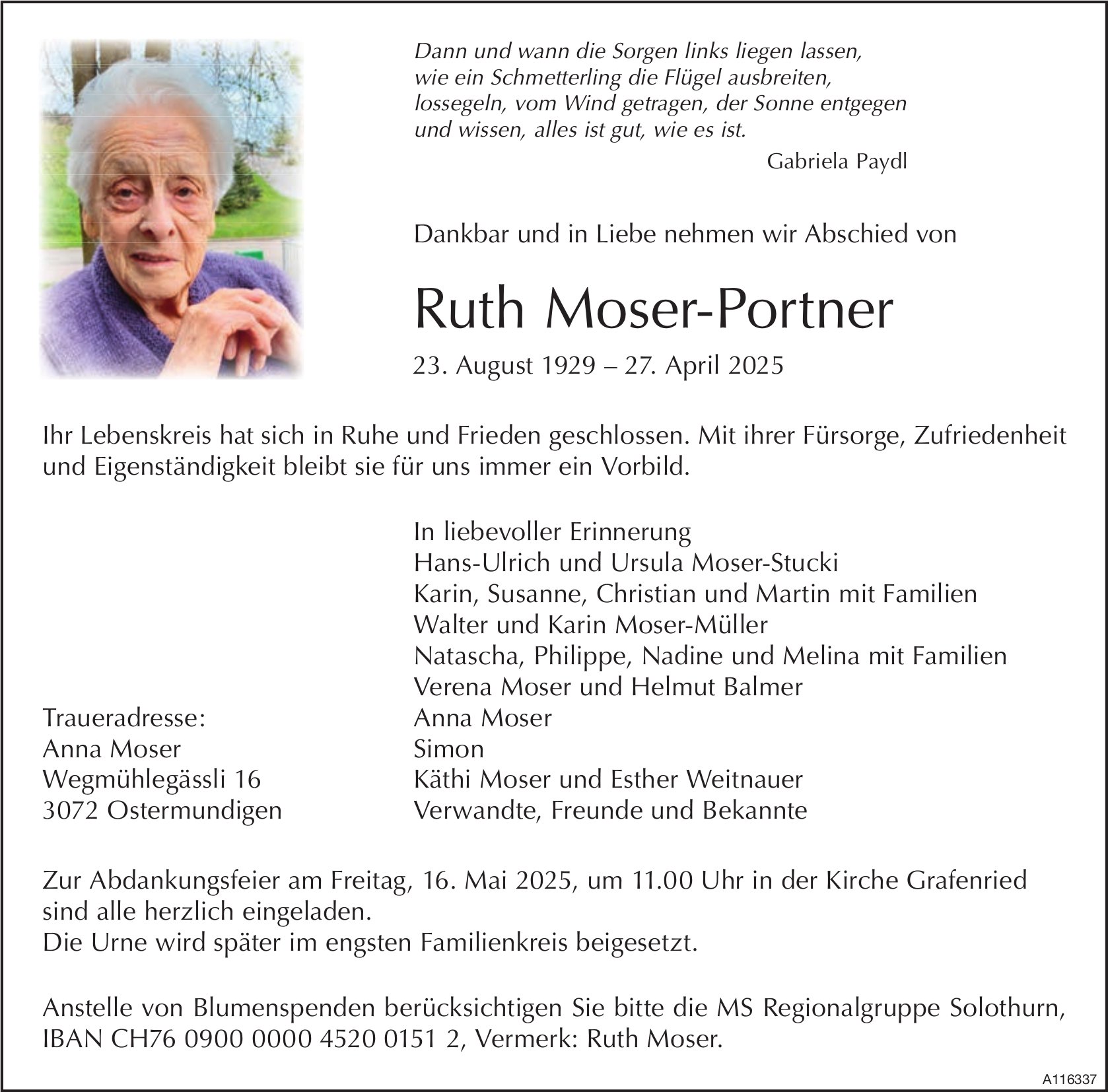 Ruth Moser-Portner, April 2025 / TA