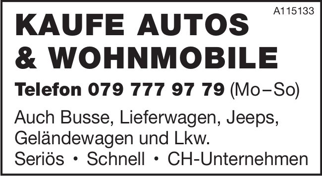 Kaufe Autos & Wohnmobile