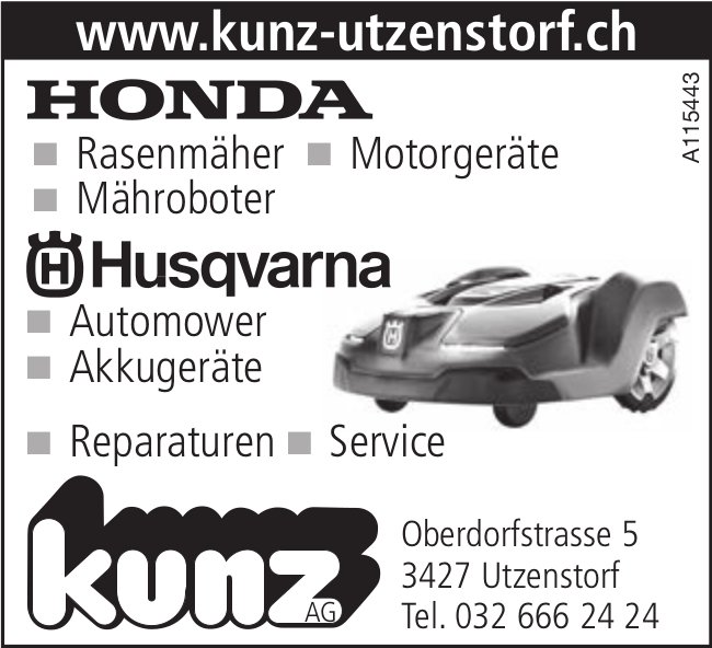 Kunz AG, Utzenstorf - Honda & Husqvarna