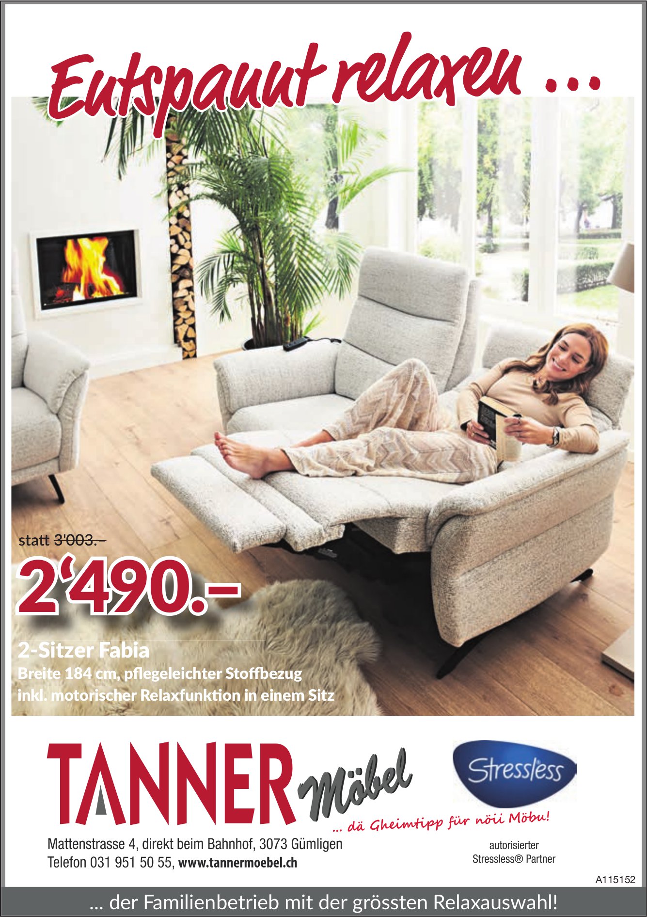 Tanner Möbel, Gümligen - Entspannt relaxen...