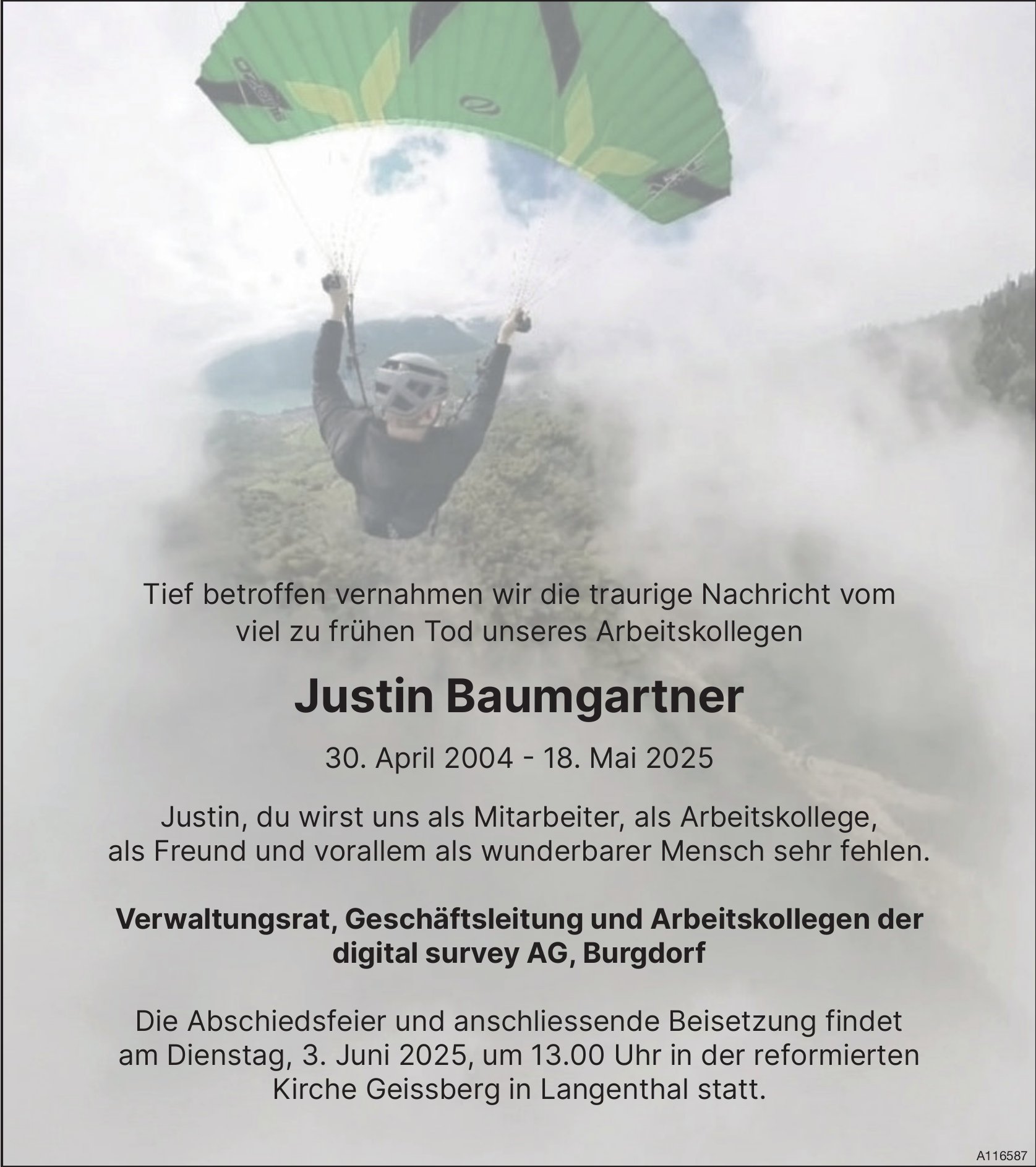 Justin Baumgartner, Mai 2025 / TA