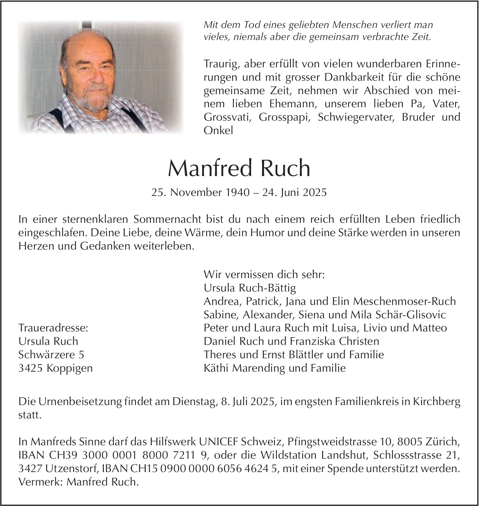 Manfred Ruch, Juni 2025 / TA