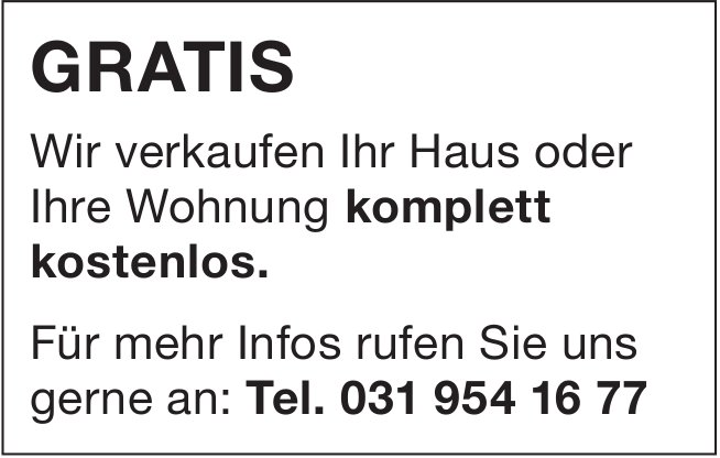Wir verkaufen Ihr Haus oder Ihre Wohnung komplett kostenlos.