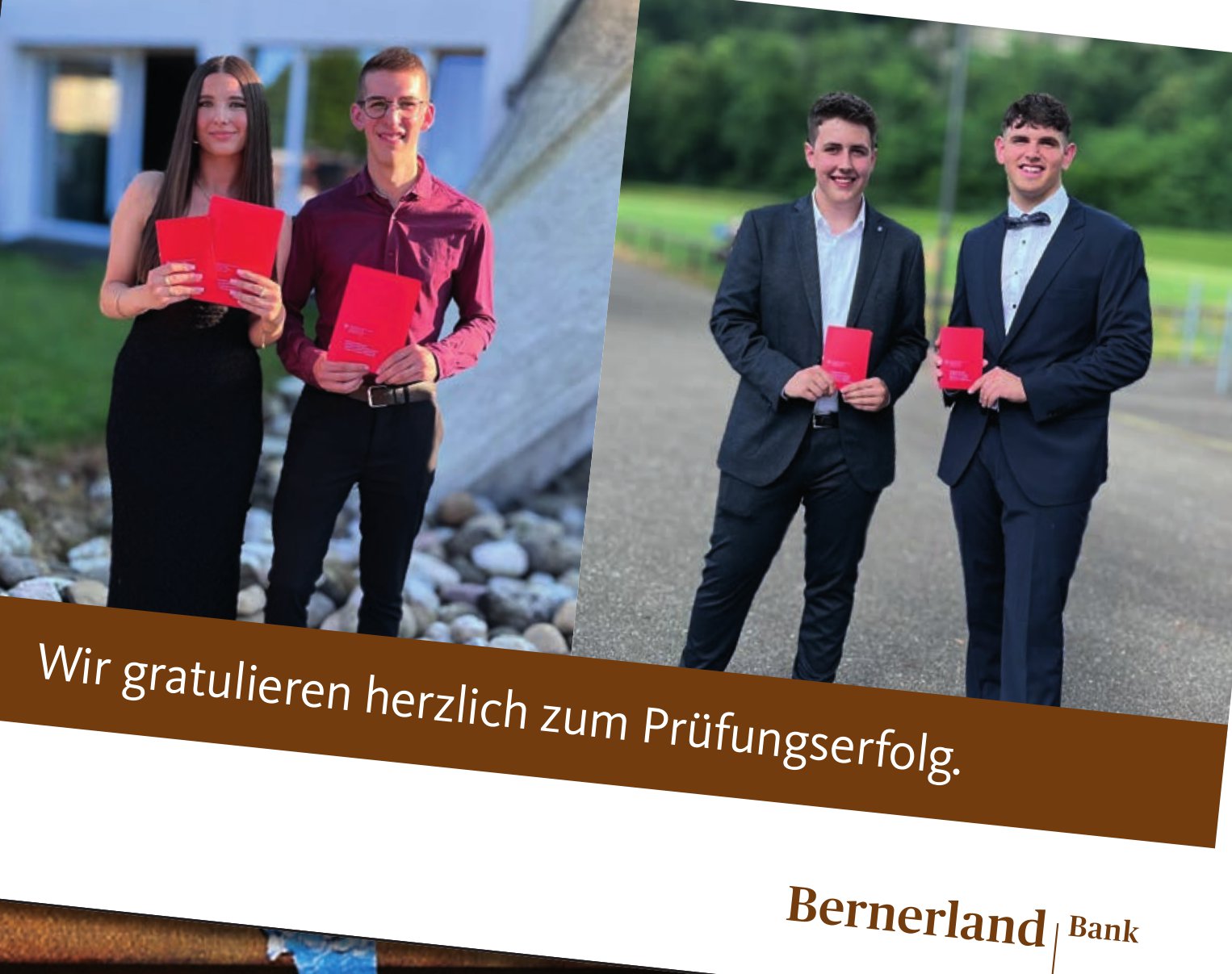 Bernerland Bank, Wir gratulieren zum Prüfungserfolg