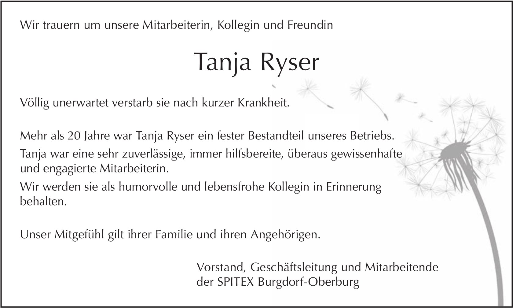 Tanja Ryser, Juli 2025 / TA