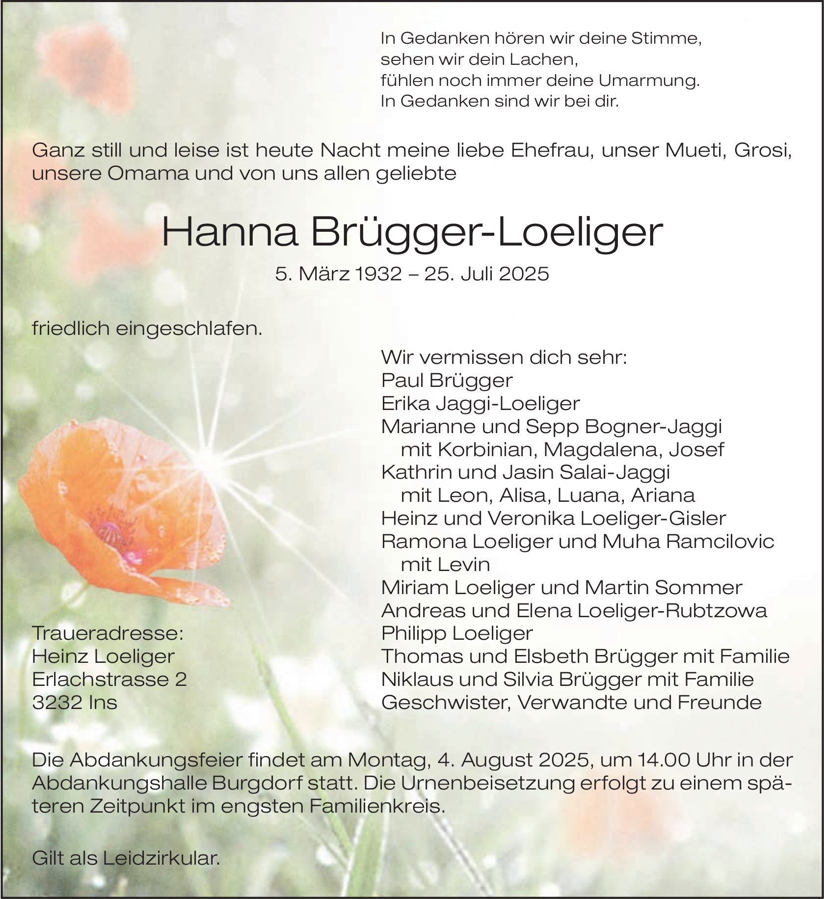Hanna Brügger-Loeliger, Juli 2025 / TA