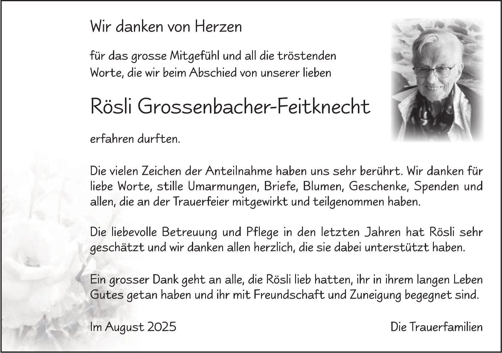 Rösli Grossenbacher-Feitknecht, im August 2025 / DS
