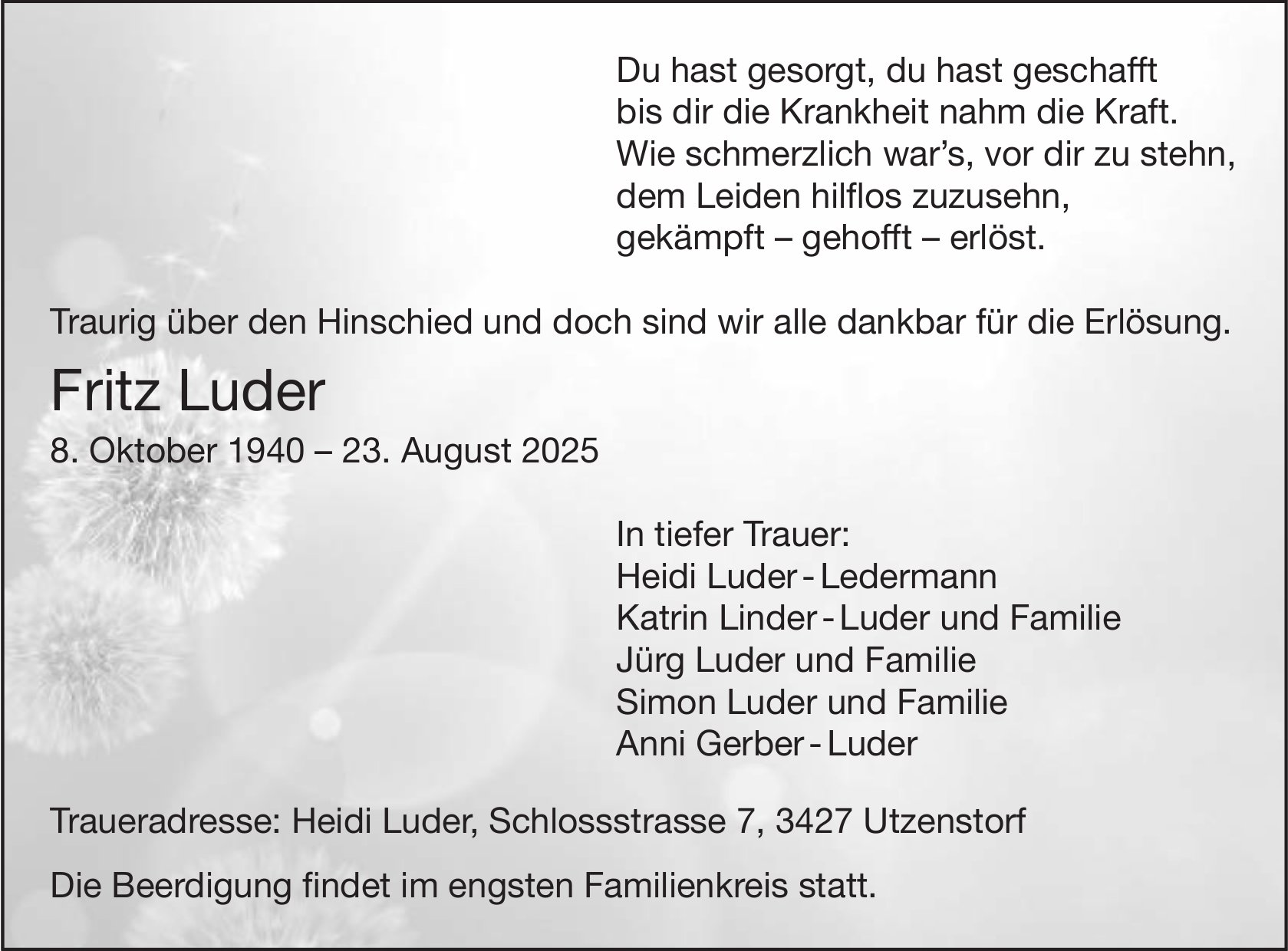 Fritz Luder, August 2025 / TA