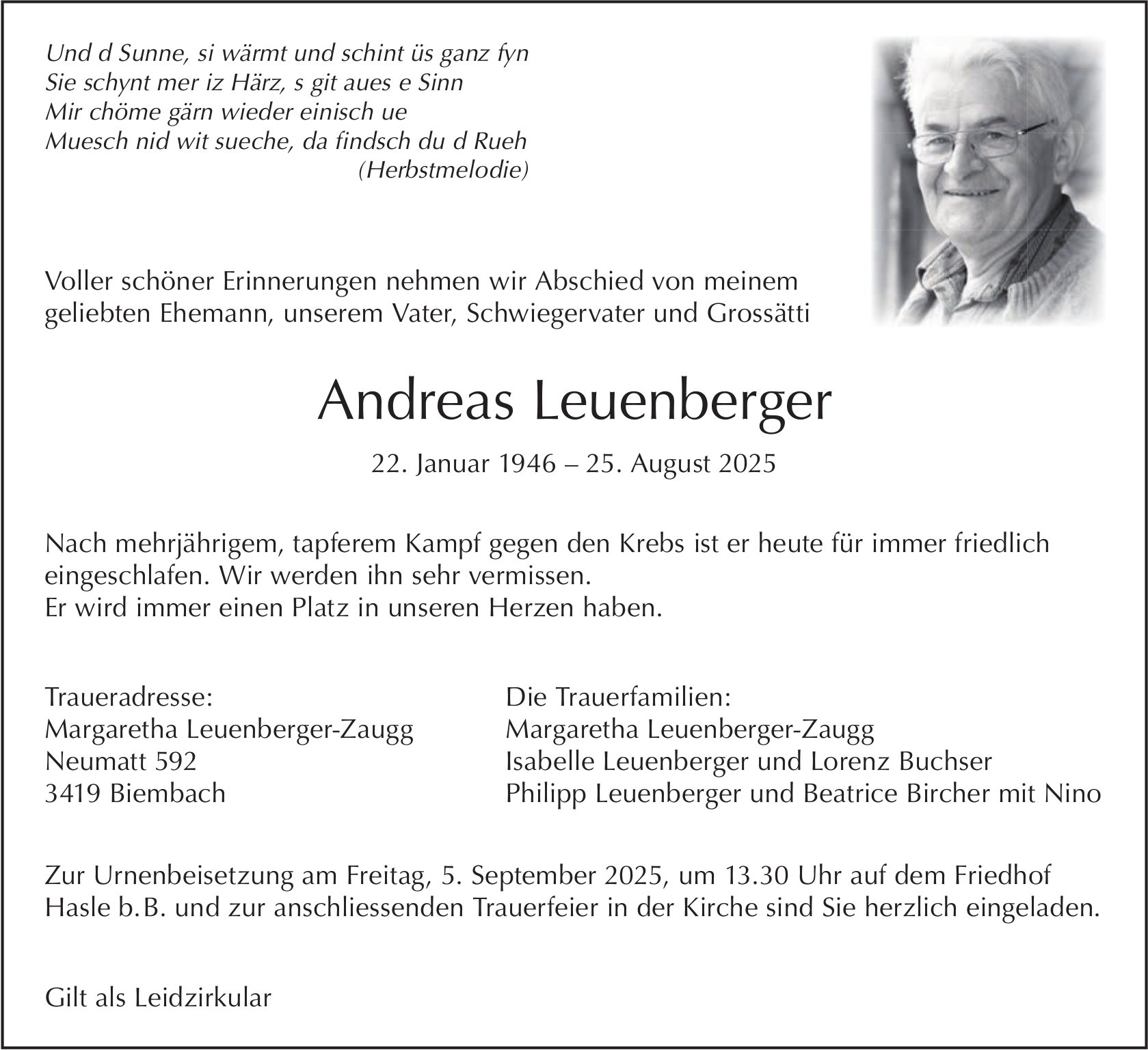 Andreas Leuenberger, August 2025 / TA