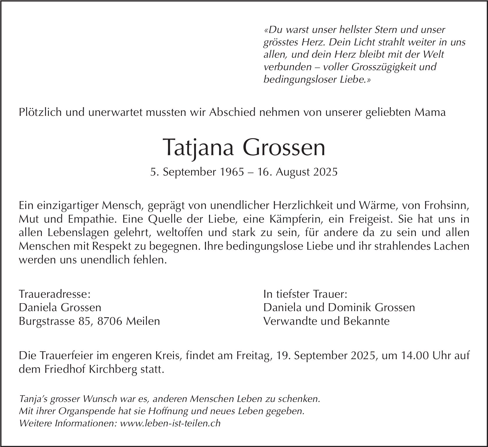 Tatjana Grossen, August 2025 / TA