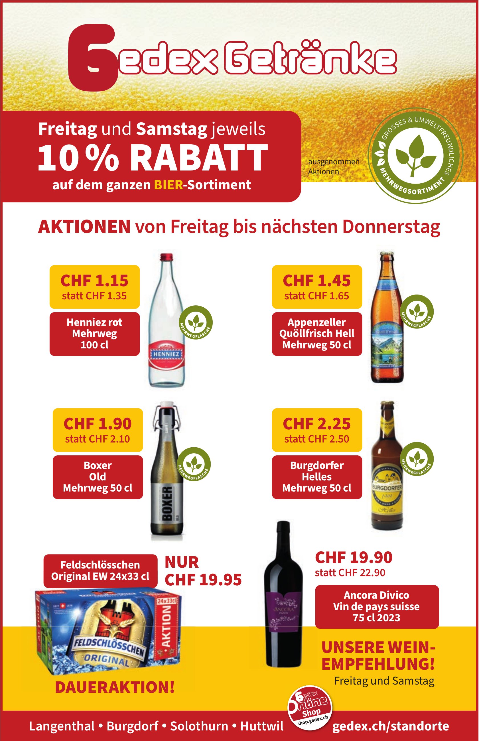 Gedex Getränke, Burgdorf - 10% Rabatt