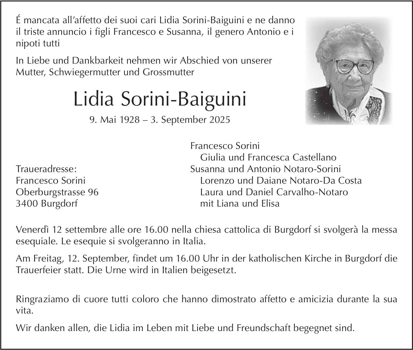 Lidia Sorini-Baiguini, September 2025 / TA