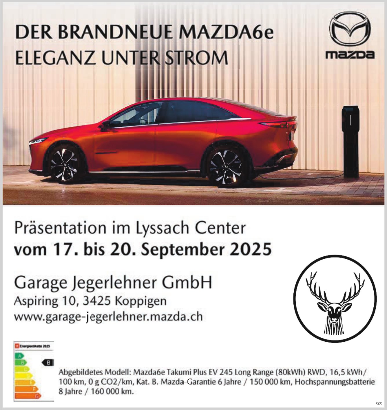 Garage Jegerlehner GmbH, Koppigen - Der brandneue Mazda6e