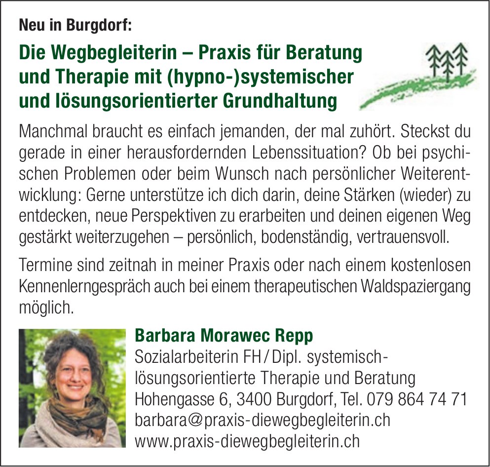 Barbara Morawec Repp, Burgdorf - Die Wegbegleiterin
