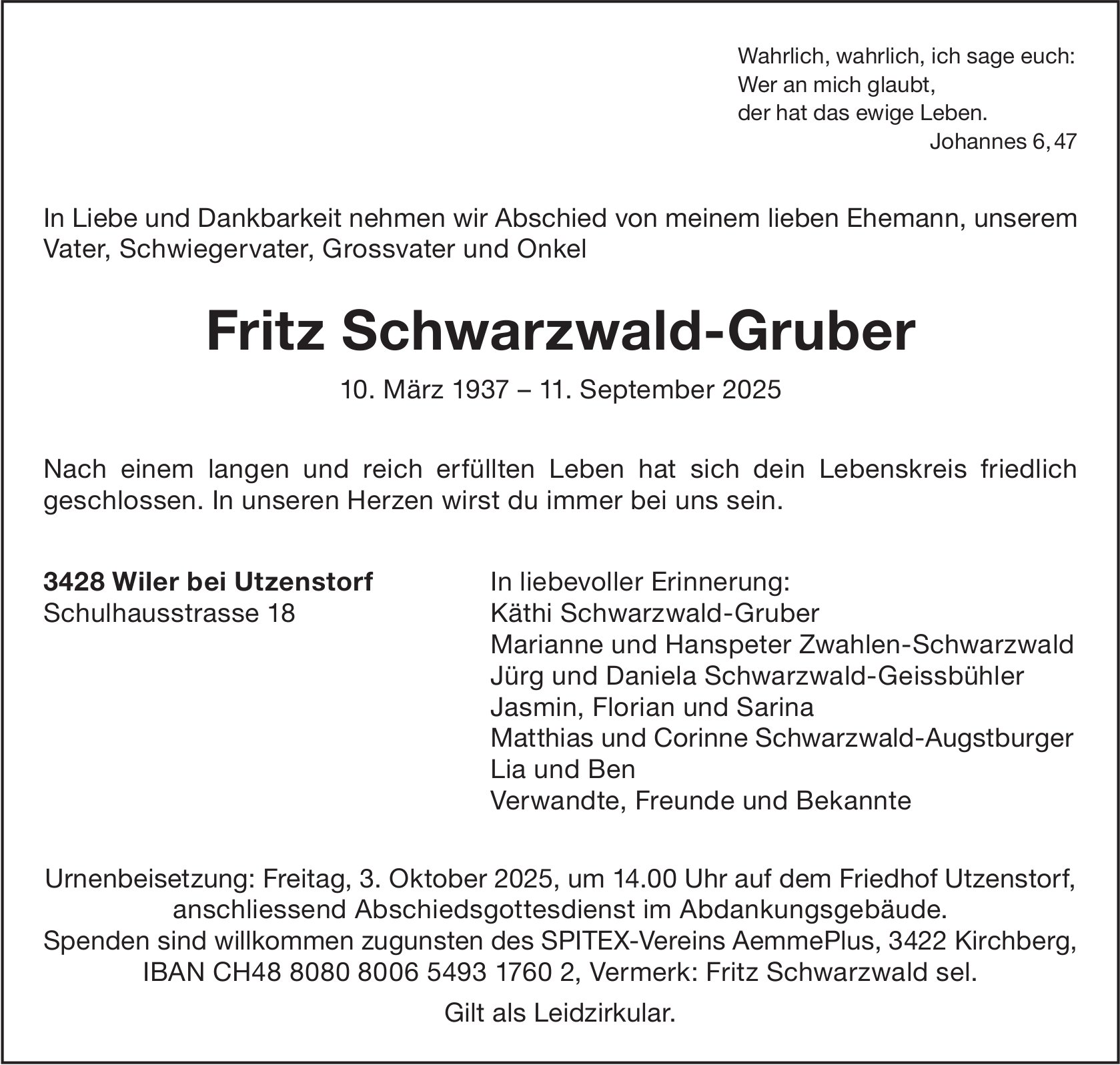Fritz Schwarzwald-Gruber, September 2025 / TA