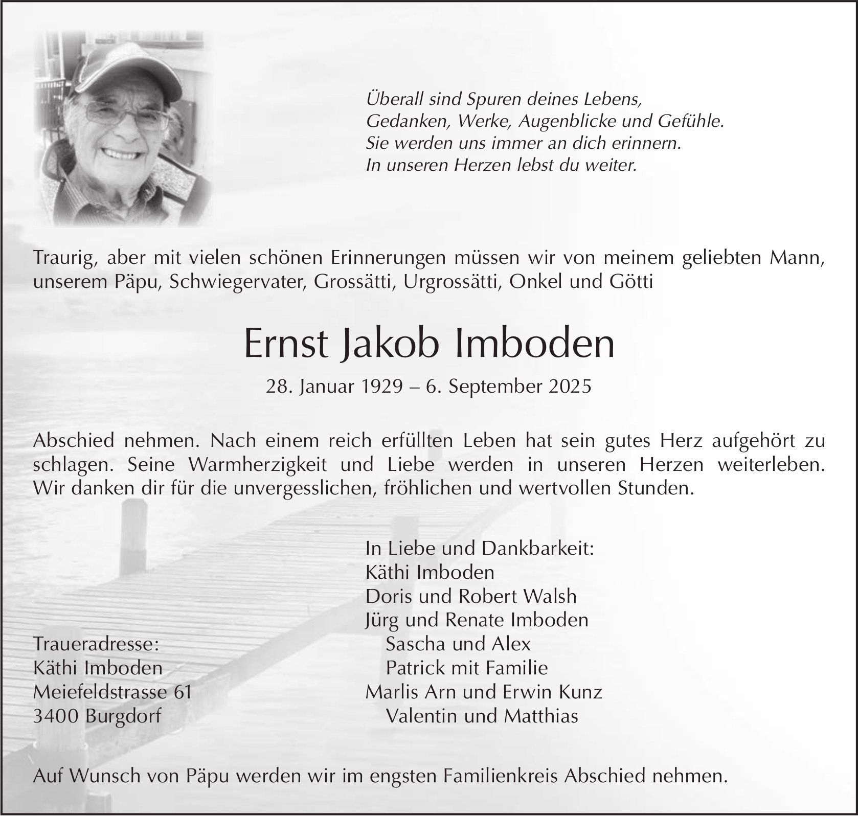 Ernst Jakob Imboden, September 2025 / TA