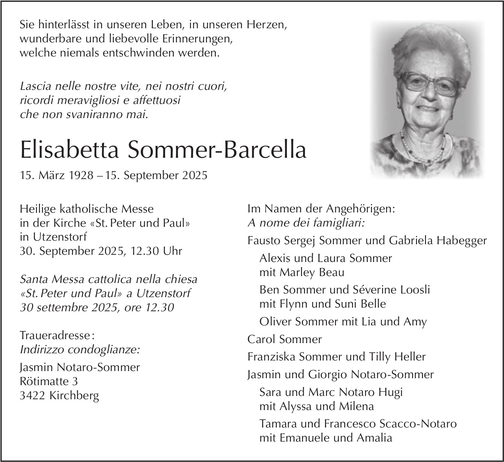 Elisabetta Sommer-Barcella, September 2025 / TA
