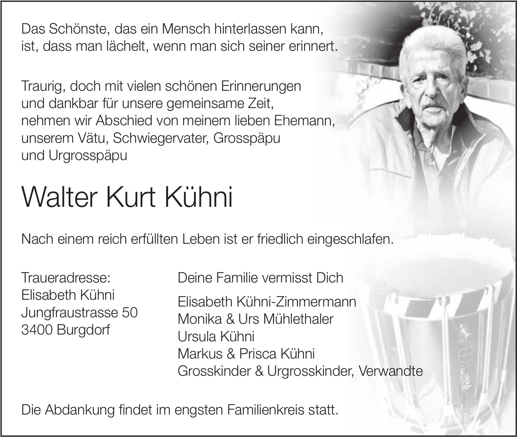 Walter Kurt Kühni, September 2025 / TA