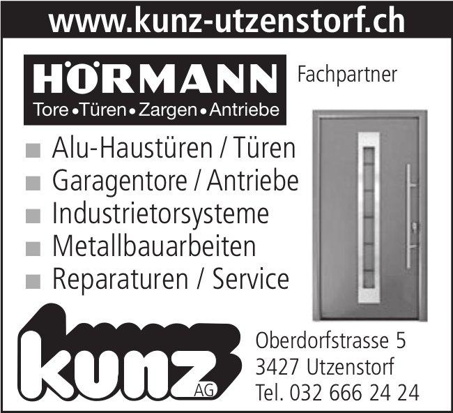 Kunz AG, Utzenstorf - Türen und Tore