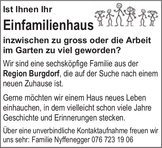 Einfamilienhaus, Region Burgdorf, zu kaufen gesucht