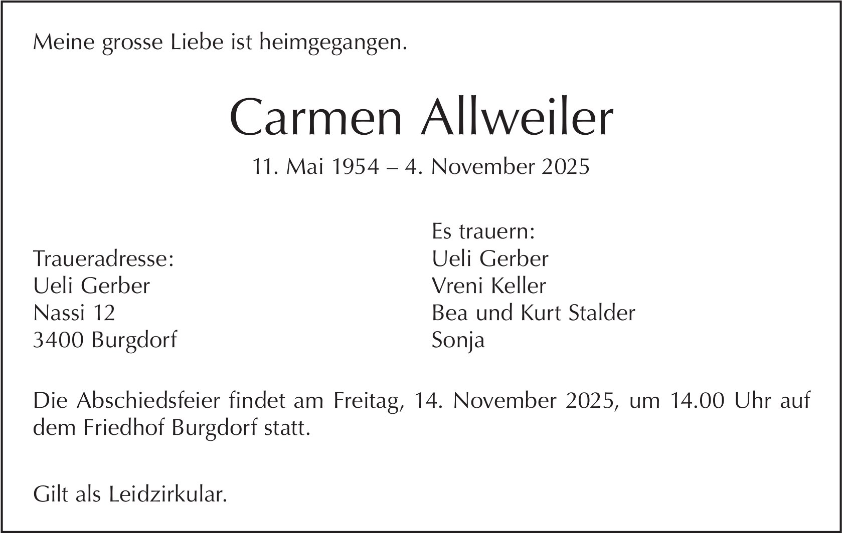 Carmen Allweiler, November 2025 / TA