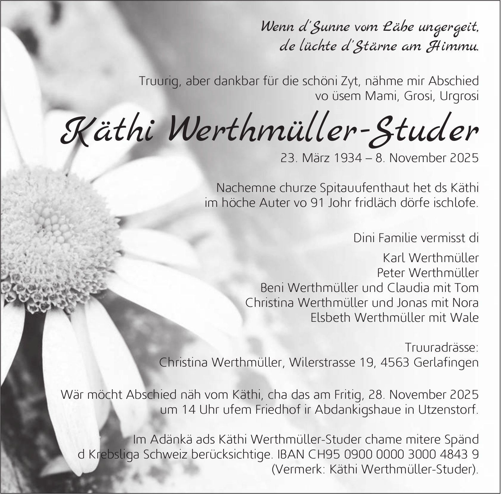 Käthi Werthmüller-Studer, November 2025 / TA
