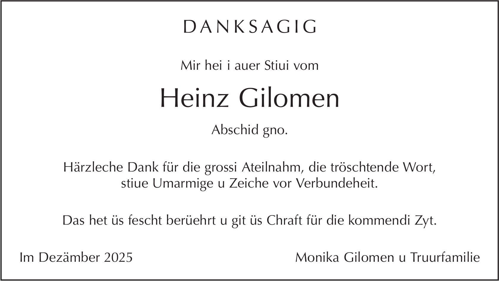 Heinz Gilomen, im Dezember 2025 / DS